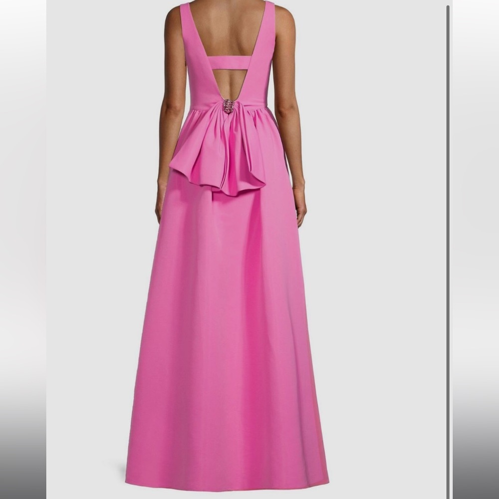 Sachin & Babi Katrina Cutout Bow Embellished Faille Gown